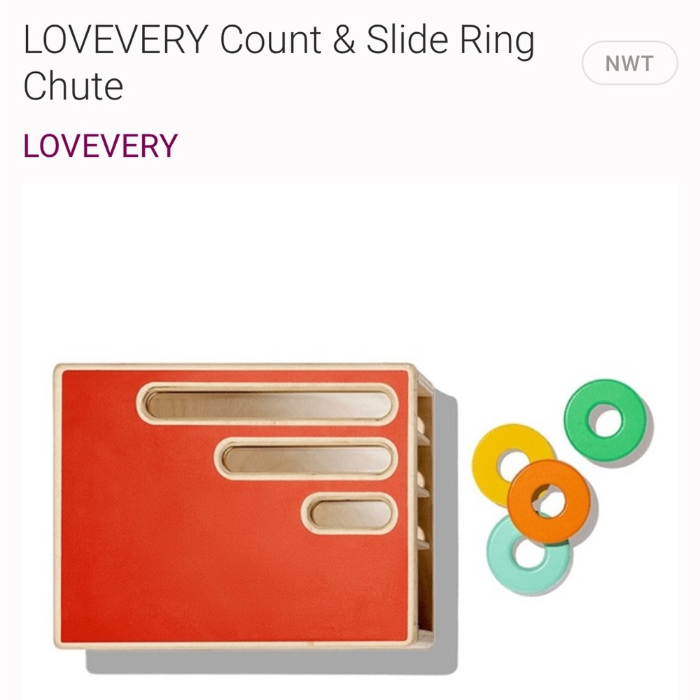 Lovevery count and slide ring chute